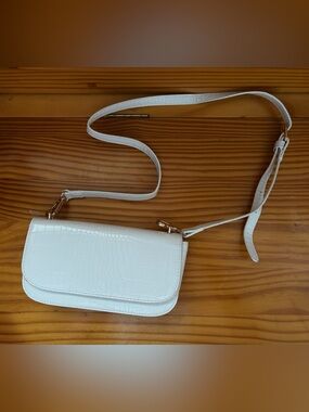 White Faux Leather Crossbody